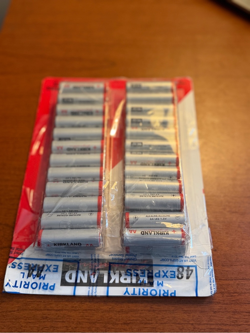 “Open box” Kirkland Signature White and Black AA Batteries 48-Pack Box